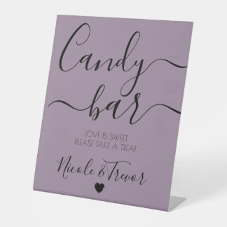 Personalise - Calligraphy Wedding Candy Bar Pedestal Sign
