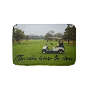 Personalise Calm Before The Drive Golf Bath Mat