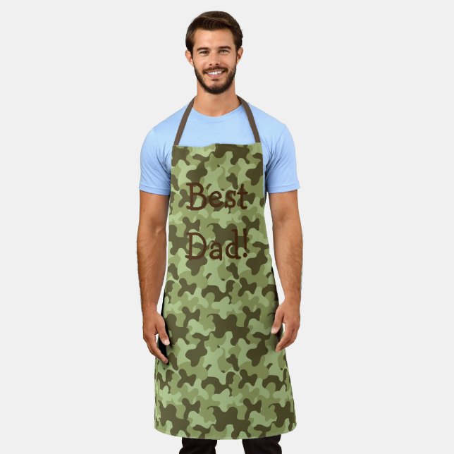 Personalise Camouflage Dad gift Apron (Worn)