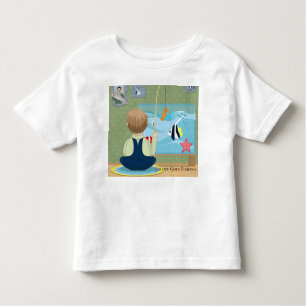 Personalise Cartoon Jeremy Goes Fishing Toddler T-Shirt
