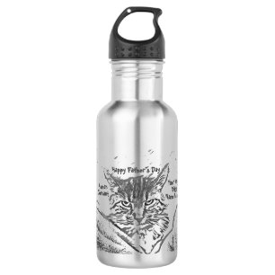Personalise Cat Father's Day  532 Ml Water Bottle