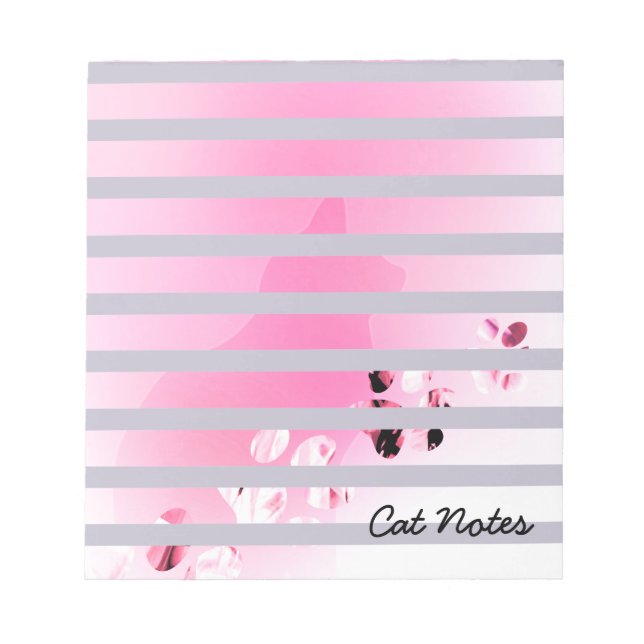 Personalise Cat Paw Prints For Cat Lovers Notepad (Front)