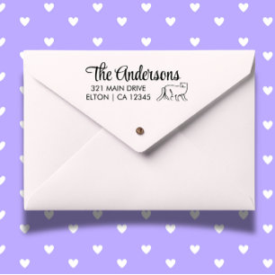 Personalise Cat Script Return Address Rubber Stamp