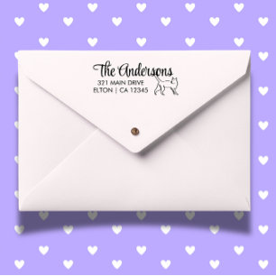 Personalise Cat Script Return Address  Self-inking Stamp