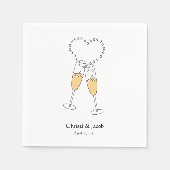 Personalise Champagne Toast Napkins (Front)