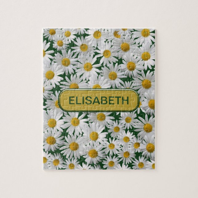 Personalise - Cheerful, Bright Daisy Jigsaw Puzzle (Vertical)
