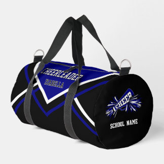 Personalise Cheerleader | Blue, Black, White Duffle Bag