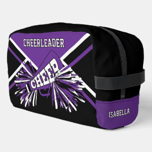 Personalise Cheerleader Purple, Black, White Dopp Kit