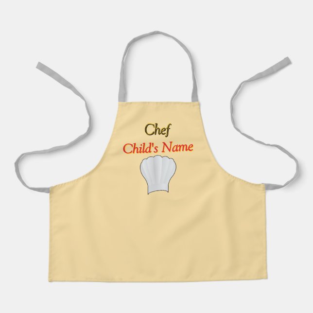 Personalise Chef Kids Cream Craft  Apron (Front)
