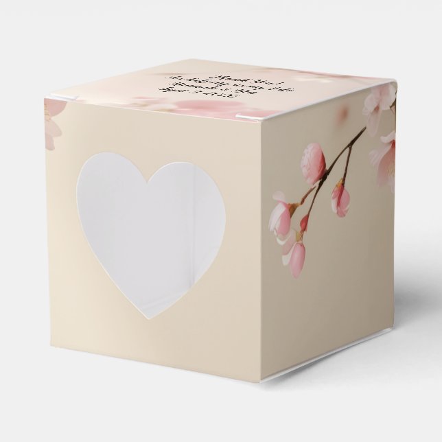 Personalise Cherry Blossom Wedding Favour Box (Front Side)