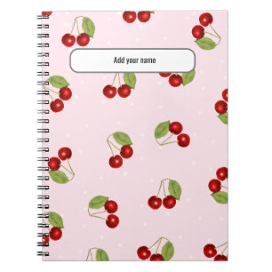PERSONALISE Cherry Fruit Pattern Notebook
