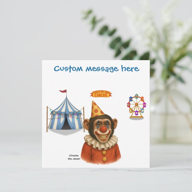 Personalise: Chester the chimp clown (Standing Front)