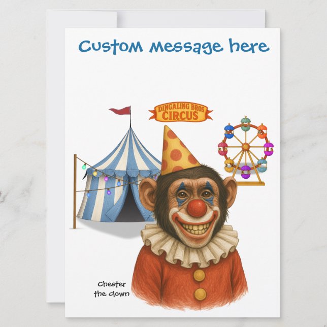 Personalise: Chester the chimp clown (Front)