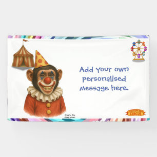 Personalise: Chester the chimp clown Banner