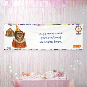 Personalise: Chester the chimp clown Banner
