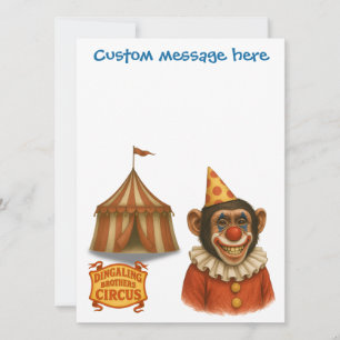 Personalise: Chester the chimp clown Card