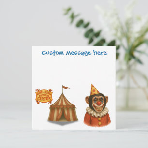 Personalise: Chester the chimp clown Card