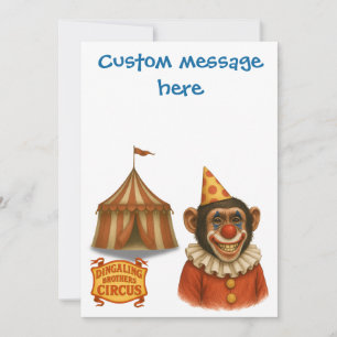 Personalise: Chester the chimp clown Card