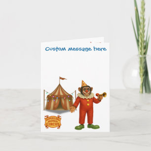 Personalise: Chester the chimp clown Card