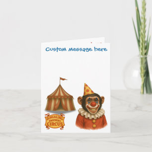 Personalise: Chester the chimp clown Card