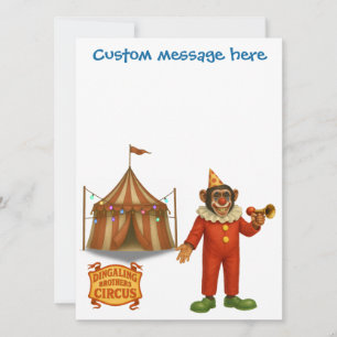 Personalise: Chester the chimp clown Card