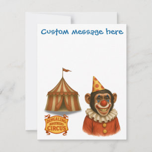 Personalise: Chester the chimp clown Card