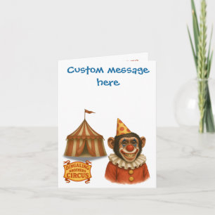 Personalise: Chester the chimp clown Card