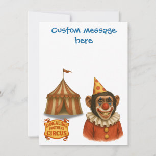 Personalise: Chester the chimp clown Thank You Card