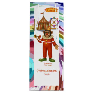 Personalise: Chester the chimp clown Wine Gift Bag
