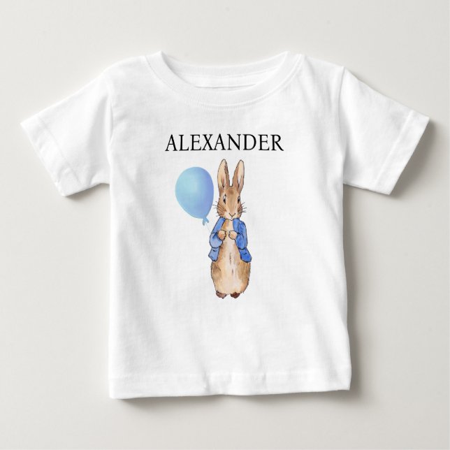 Personalise Child Name Peter the Rabbit Baby T-Shirt (Front)