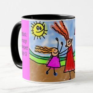 Personalise Child's Artwork Add Name & Age Coffee Mug
