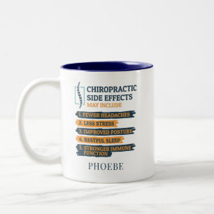 Personalise Chiropractic Side Effects Novelty Two-Tone Coffee Mug