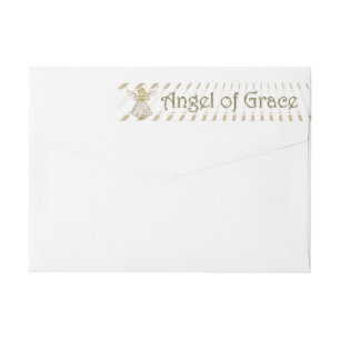Personalise: Christmas Angel of Grace Filigree Wrap Around Label