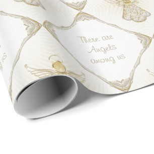 Personalise:  Christmas Angel of Grace Pattern Wrapping Paper