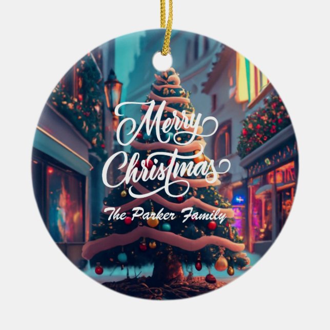 Personalise Christmas Ceramic Ornament (Front)