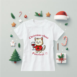 Personalise Christmas fun cat and me  T-Shirt