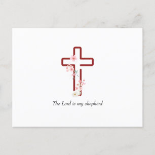 Personalise Christmas Holly Cross Holiday Postcard
