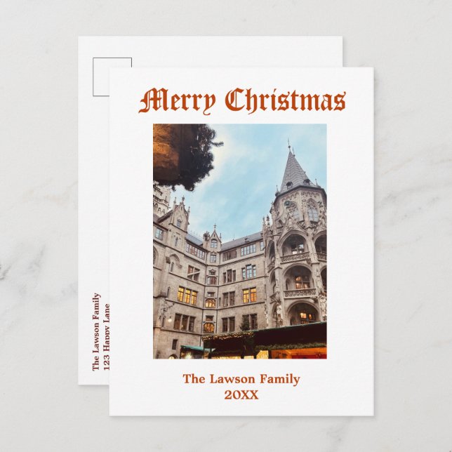 Personalise Christmas Market Munich Germany Postcard (Front/Back)