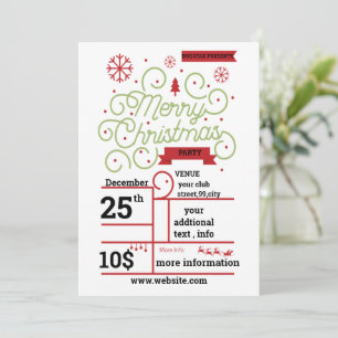 Personalise Christmas Music Party Invitation