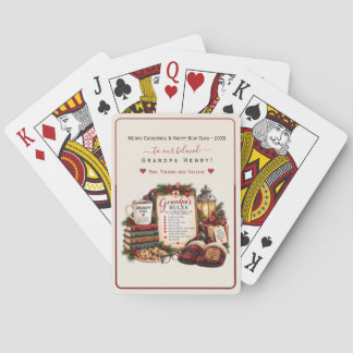 Personalise Christmas & New Year for Grandpa Playing Cards