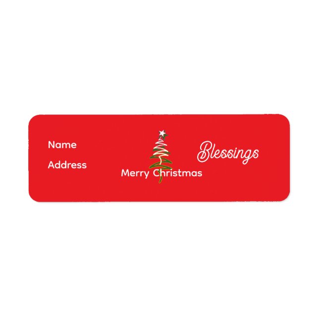 Personalise Christmas Red Return Address Label (Front)
