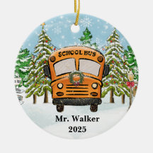 Personalise Christmas School Bus Driver Gift