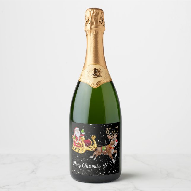 Personalise Christmas Sparkling Wine Label (Front)