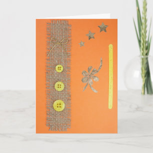 Personalise Christmas tree buttons, tree stars Holiday Card