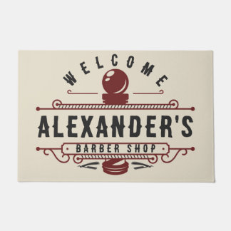 Personalise Classic Barber Shop Doormat
