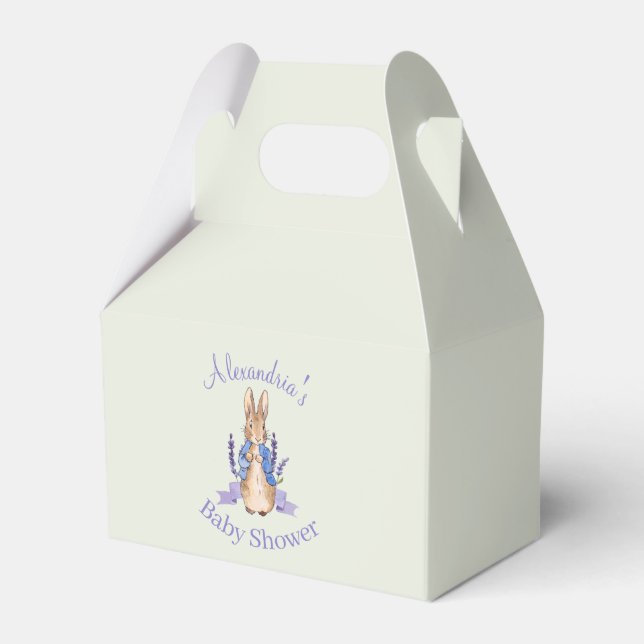 Personalise Classic Bunny Rabbit Baby shower Favour Box (Front Side)
