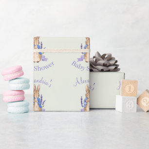 Personalise Classic Bunny Rabbit Baby shower Wrapping Paper