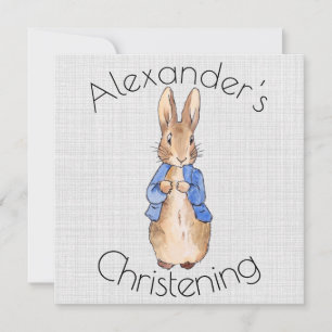 Personalise classic bunny rabbit Christening Invitation