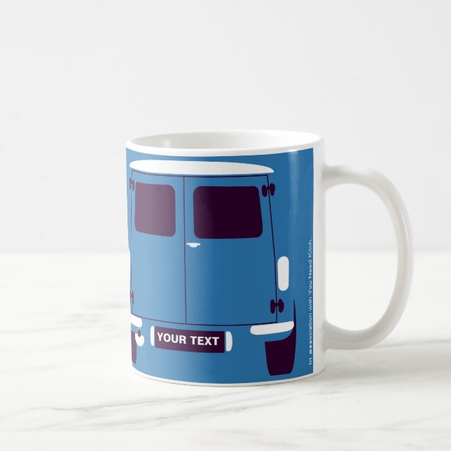 Personalise Classic Mini Van minimalist art mug (Right)