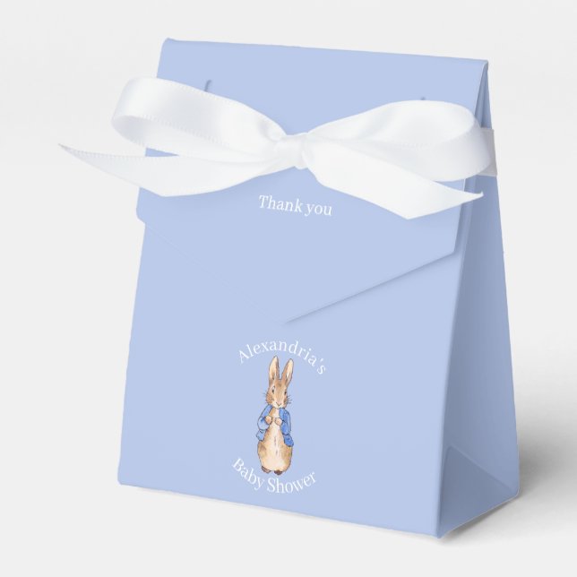Personalise Classic Rabbit Baby Shower Favour Box (Front Side)